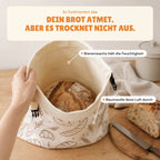 Blick in den Brotbeutel: Innenseite aus Bienenwachs